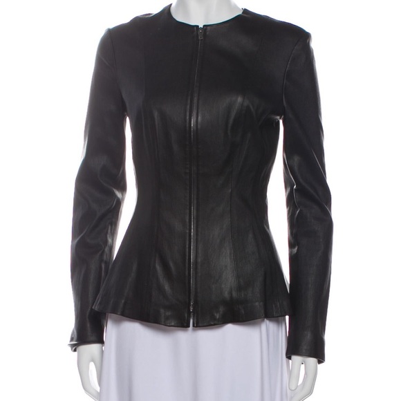 Theory lamb leather biker jacket 6 - Picture 1 of 4
